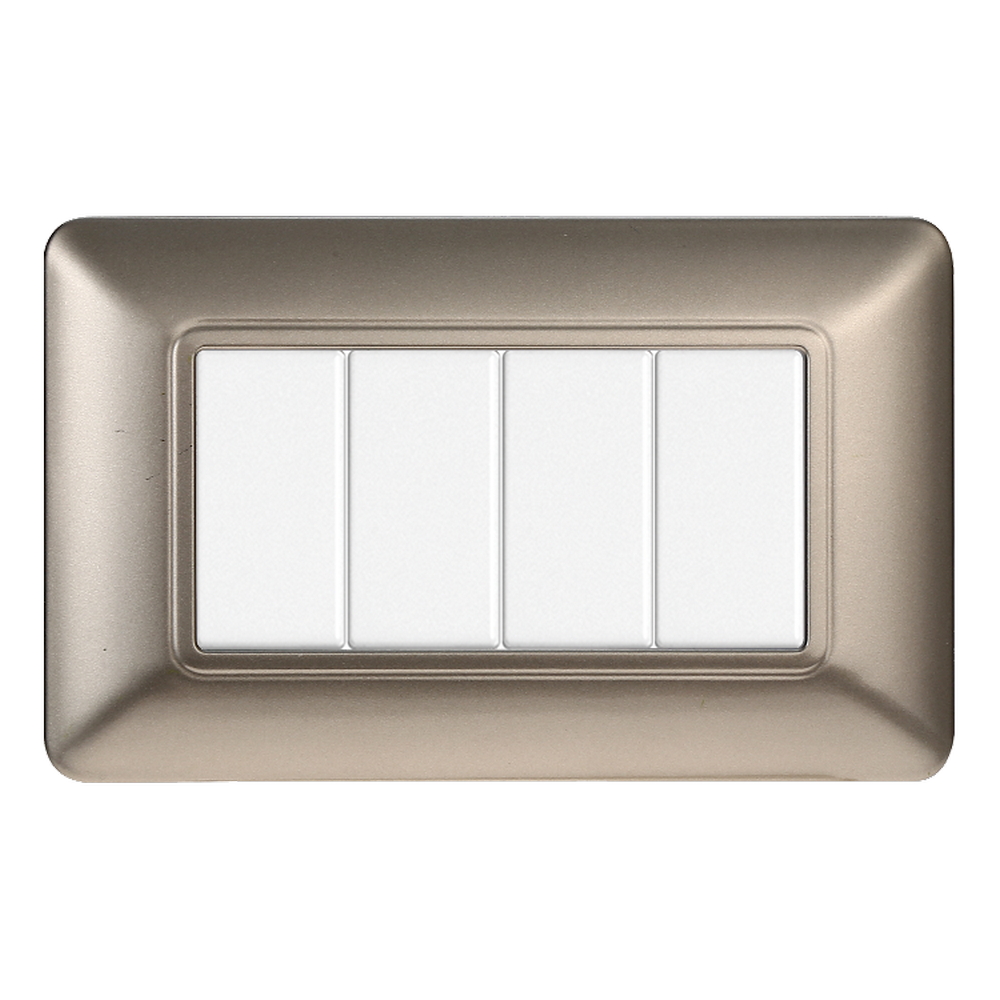 Foto principale Placca 4 moduli 504 in plastica titanio compatibile anche con BTicino Matix