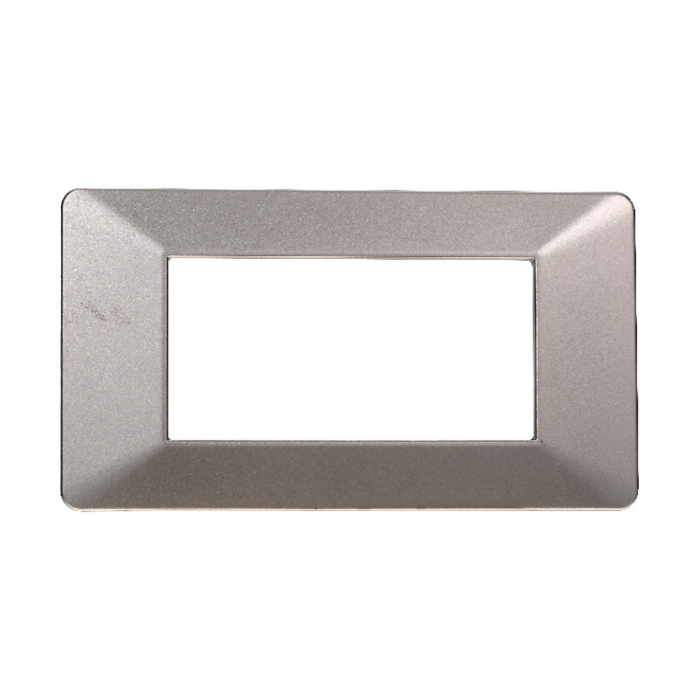 Foto principale Placca 4 moduli 504 in plastica titanio compatibile anche con Vimar Plana
