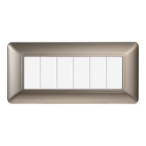 Foto principale Placca 6 moduli 506 in plastica titanio compatibile anche con BTicino Matix