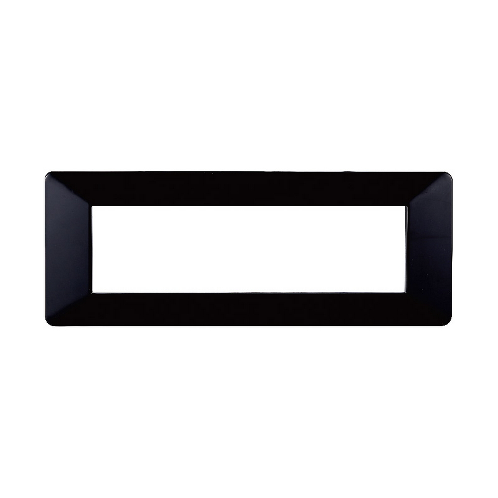 Foto principale Placca 7 moduli 507 in plastica nero compatibile anche con Vimar Plana