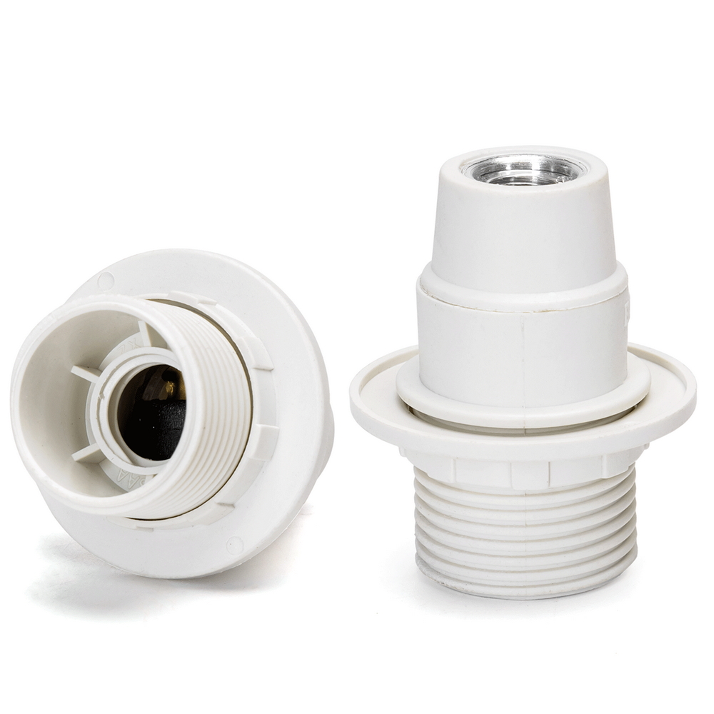 Foto principale Portalampada E14 Bianco 250V filettato con ghiera morsettiera a vite autobloccante in plastica Aigostar