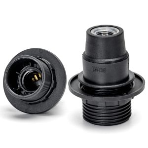 Foto principale Portalampada E14 Nero 250V filettato con ghiera morsettiera a vite autobloccante in plastica Aigostar