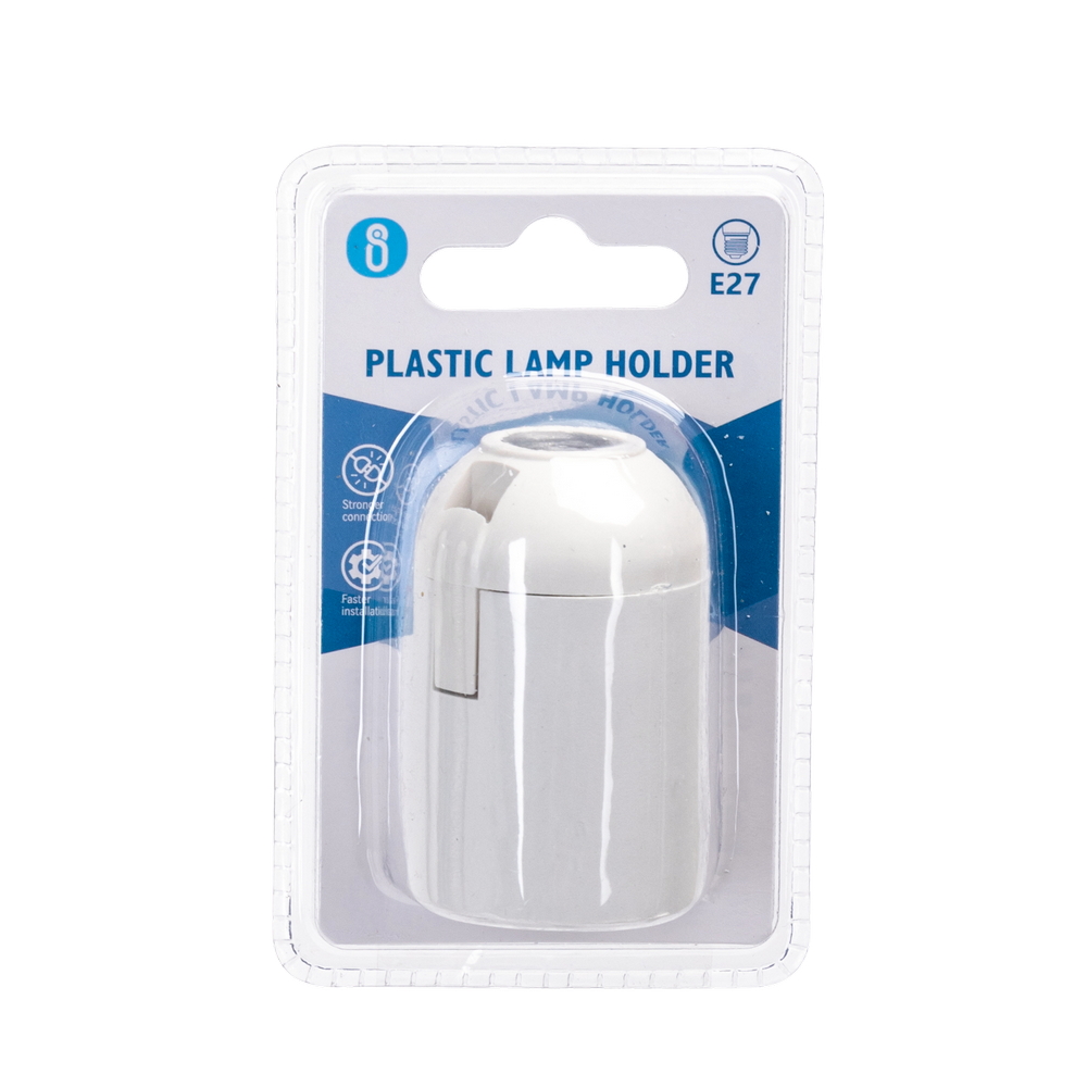 Portalampada E27 Bianco 250V liscio terminale a molla in plastica Aigostar - Foto 1