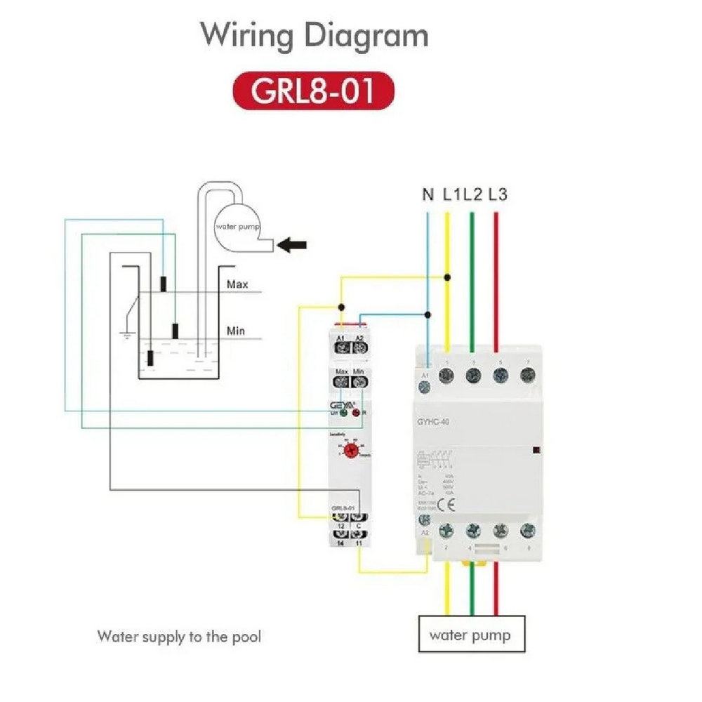 Relè di controllo livello liquidi modulare 1SPDT 10A AC/DC 24V/240V Ettroit - Foto 1