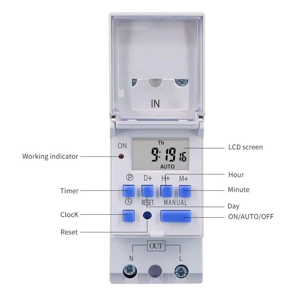 Timer digitale programmabile modulare 16A 220V Ettroit - Foto 2