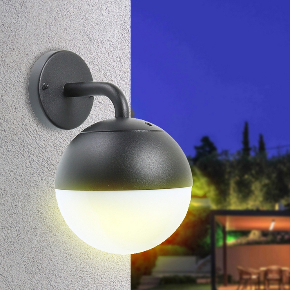 Applique da parete Cam Nero IP44 1 x E27 M LEDME - Foto 4