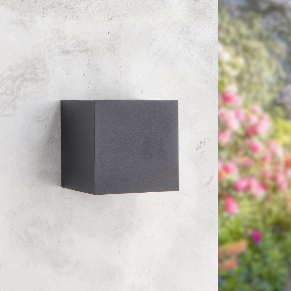 Applique Led cubo da parete 12W Doppia emissione Nero IP54 CCT temperatura colore regolabile M LEDME - Foto 2