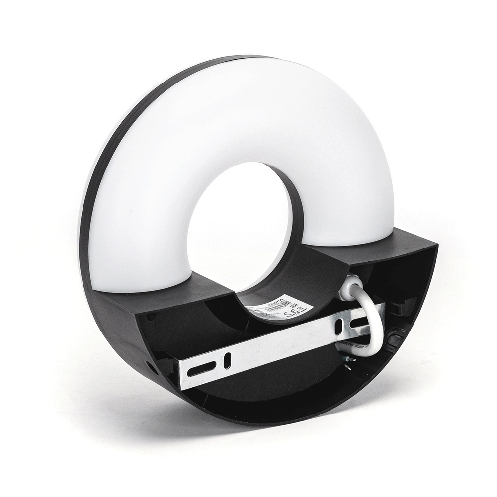 Applique Led da parete Donut 30W rotondo Nero IP65 Bianco freddo 6500K Aigostar - Foto 2
