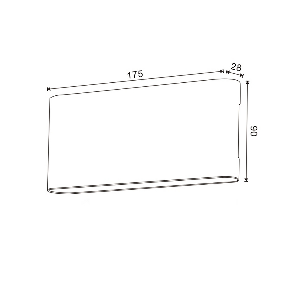 Applique Led da parete Fine 10W Nero IP54 Bianco caldo 3000K M LEDME - Foto 3