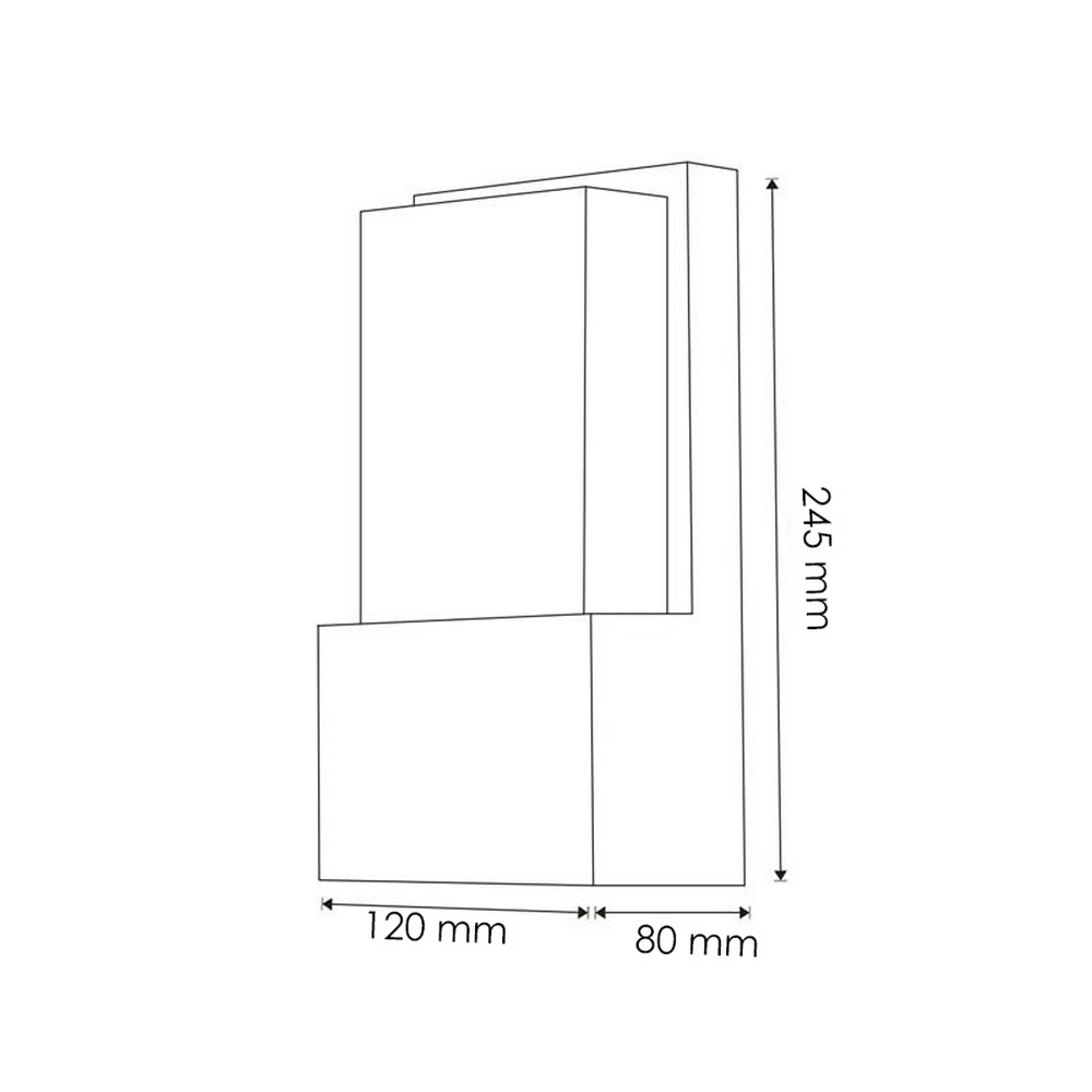Applique Led da parete Fit 10W Nero IP54 Bianco caldo 3000K M LEDME - Foto 2