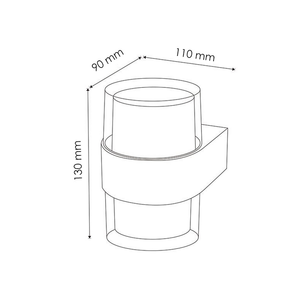 Applique Led da parete Ian 10W Nero IP54 Bianco caldo 3000K M LEDME - Foto 2