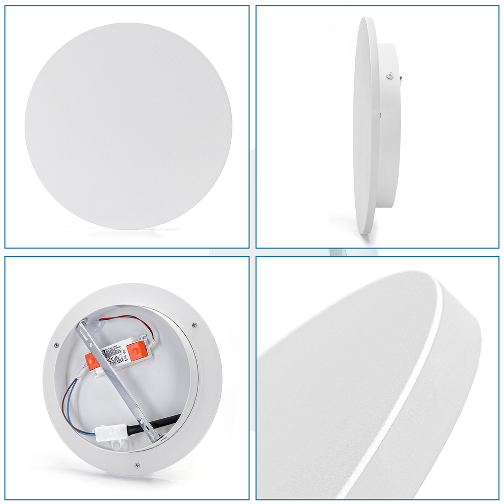 Applique Led da parete Plat 12W rotondo Bianco IP20 Bianco caldo 3000K Aigostar - Foto 2