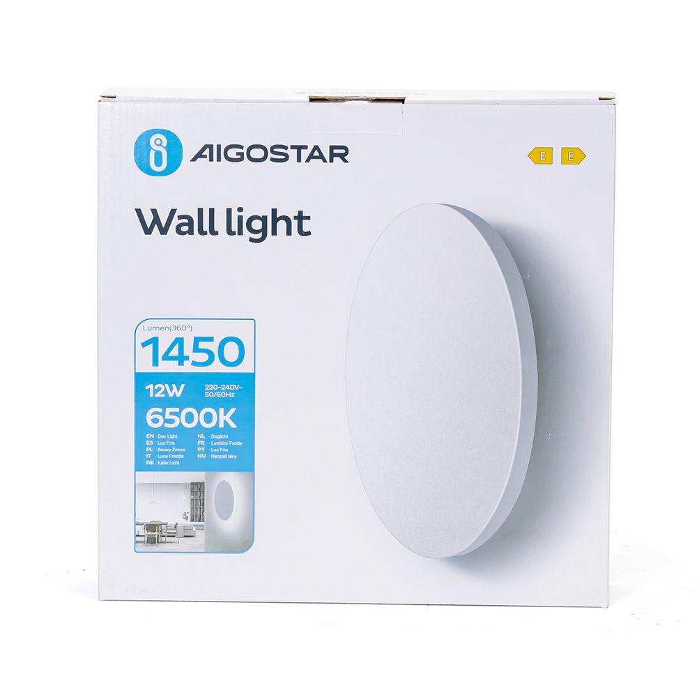Applique Led da parete Plat 12W rotondo Bianco IP20 Bianco freddo 6500K Aigostar - Foto 5
