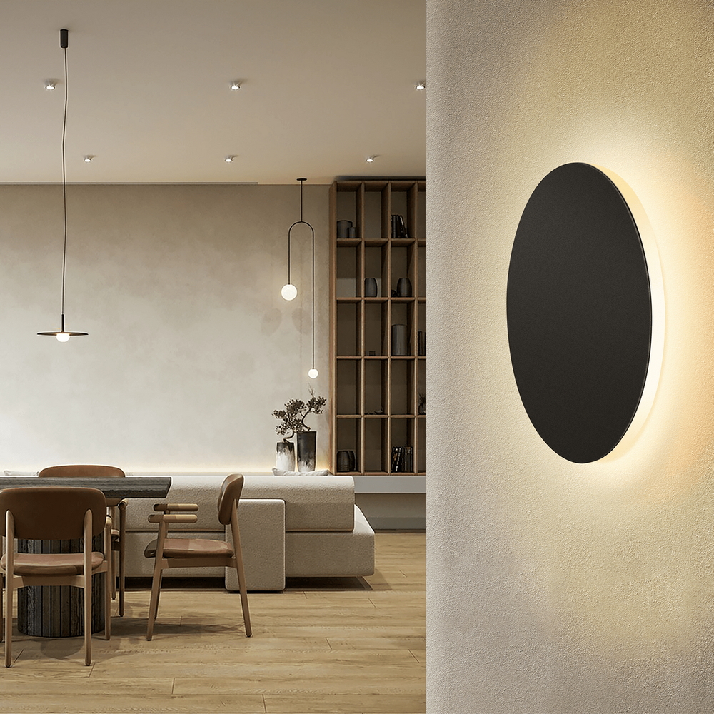 Applique Led da parete Plat 12W rotondo Nero IP20 Bianco caldo 3000K Aigostar - Foto 3
