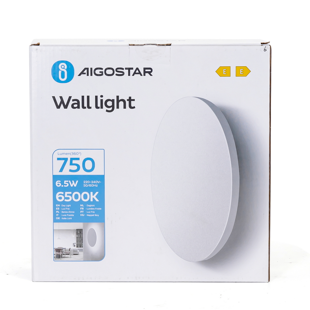 Applique Led da parete Plat 6,5W rotondo Bianco IP20 Bianco freddo 6500K Aigostar - Foto 5