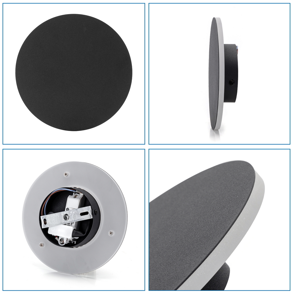 Applique Led da parete Plat 6,5W rotondo Nero IP20 Bianco freddo 6500K Aigostar - Foto 2