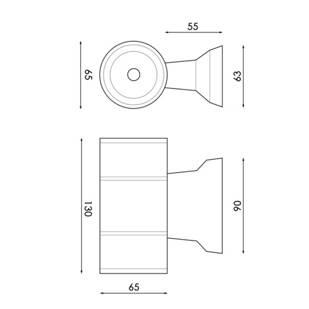 Applique Led da parete Tubo 2x3W Bianco IP54 Bianco caldo 3000K M LEDME - Foto 3