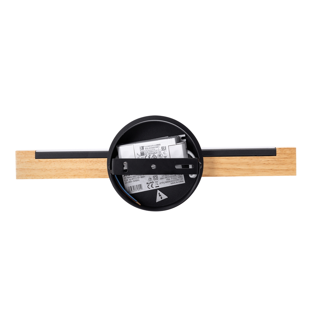Applique Led da parete Woodden 6,5W Nero IP20 Bianco freddo 6500K Aigostar - Foto 2