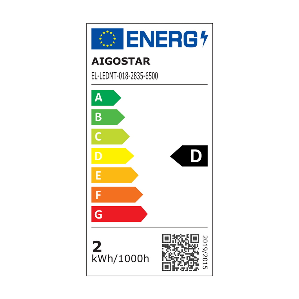 Applique Led da parete Woodden 6,5W Nero IP20 Bianco freddo 6500K Aigostar - Foto 6