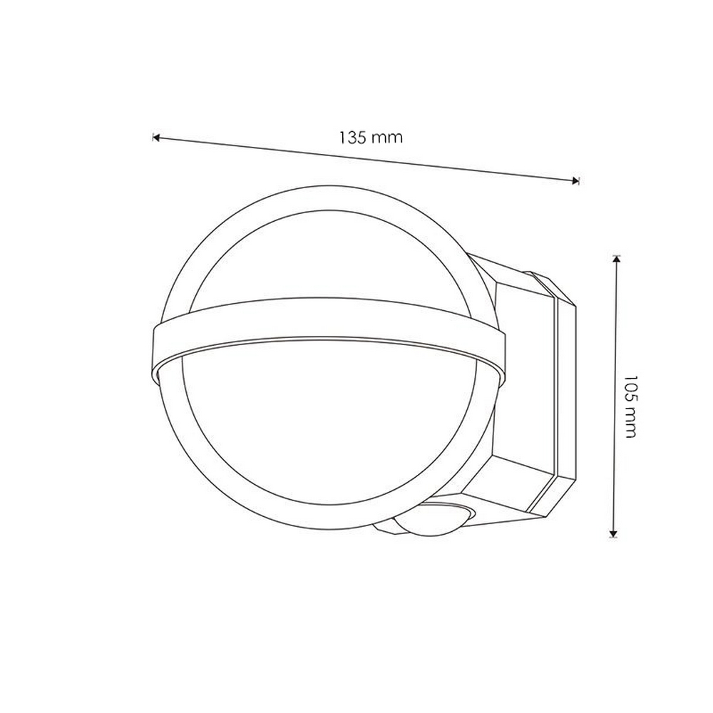 Applique Led da parete World 10W Nero IP54 Bianco caldo 3000K M LEDME - Foto 3