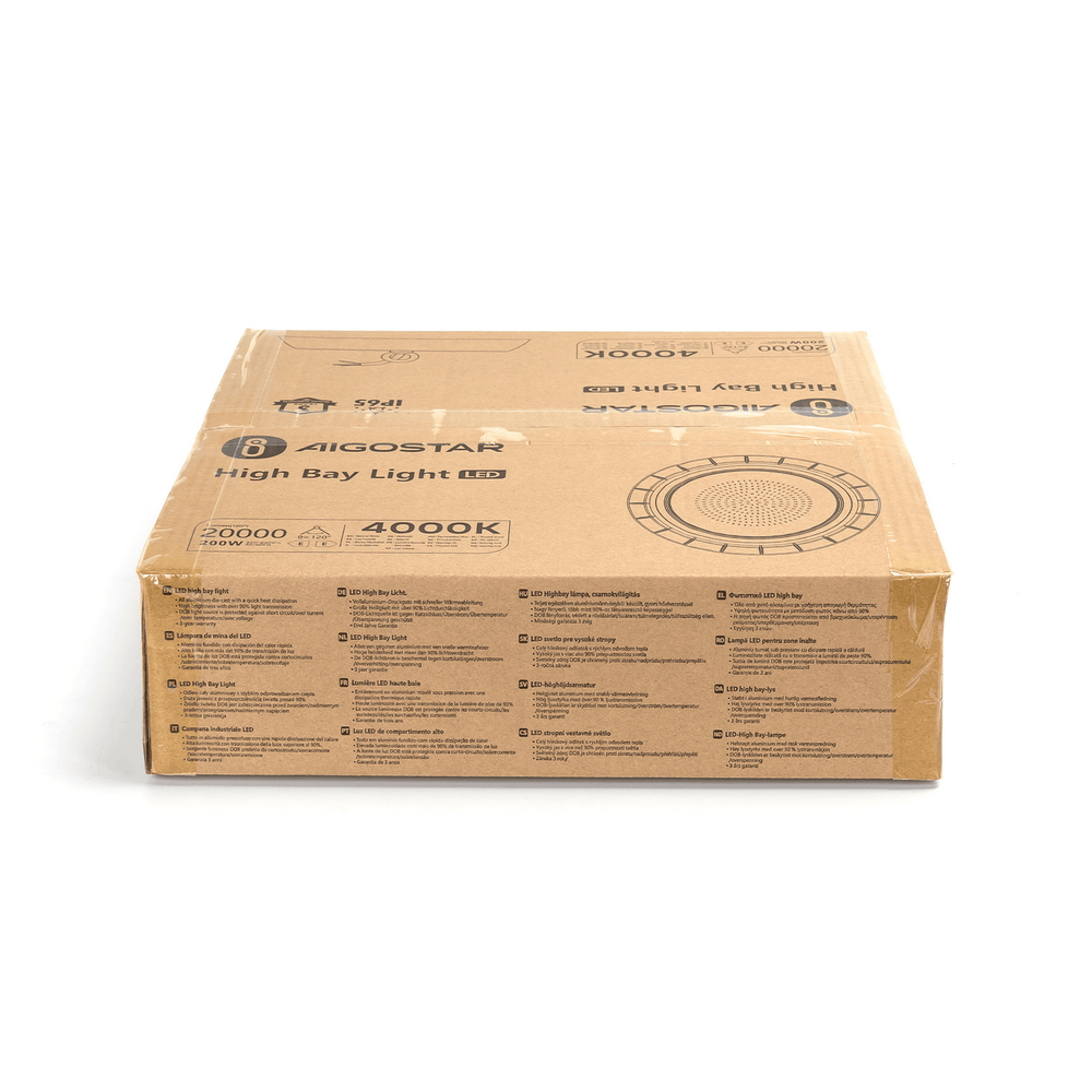 Campana Led industriale UFO 200W Nera IP65 Bianco Neutro 4000K 100LM/W Aigostar - Foto 6