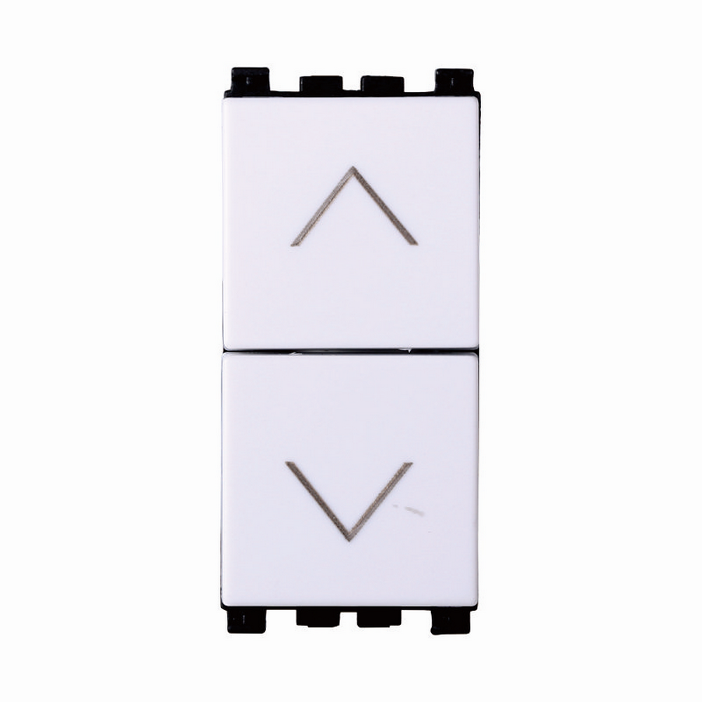 Foto principale Doppio Pulsante Saliscendi con frecce 10A interbloccato bianco compatibile anche con Vimar Arké