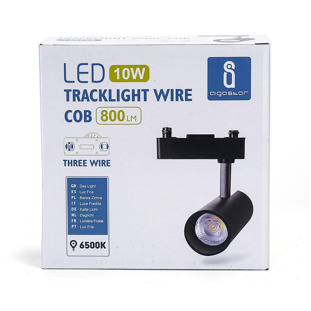 Faretto Led da binario 10W nero orientabile monofase Bianco freddo 6500K Aigostar - Foto 6