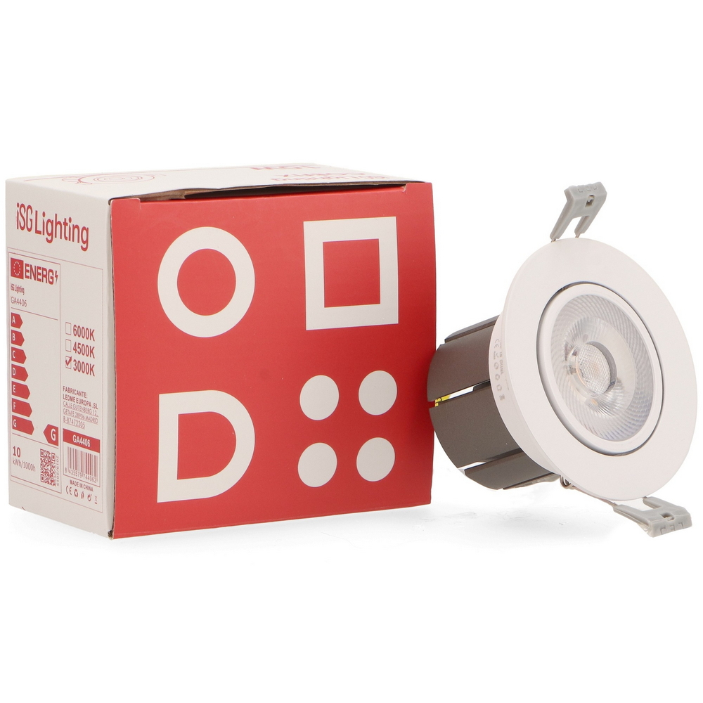Faretto Led da incasso 10W Rotondo Orientabile Cornice bianca Apertura 36 gradi Bianco freddo 6000K M LEDME - Foto 1
