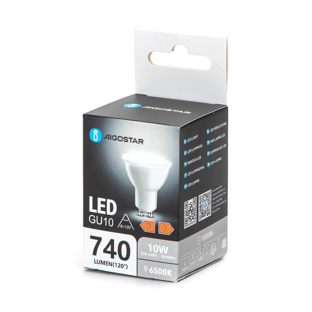 Faretto Led GU10 10W Apertura 120 gradi Bianco freddo 6500K Aigostar - Foto 3