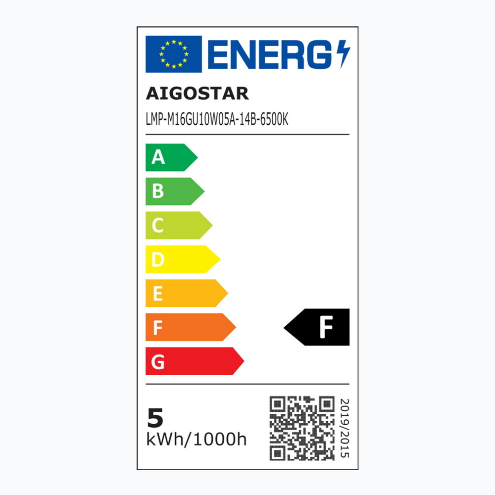 Faretto Led GU10 4,5W COB Apertura 38 gradi Bianco freddo 6500K Aigostar - Foto 4