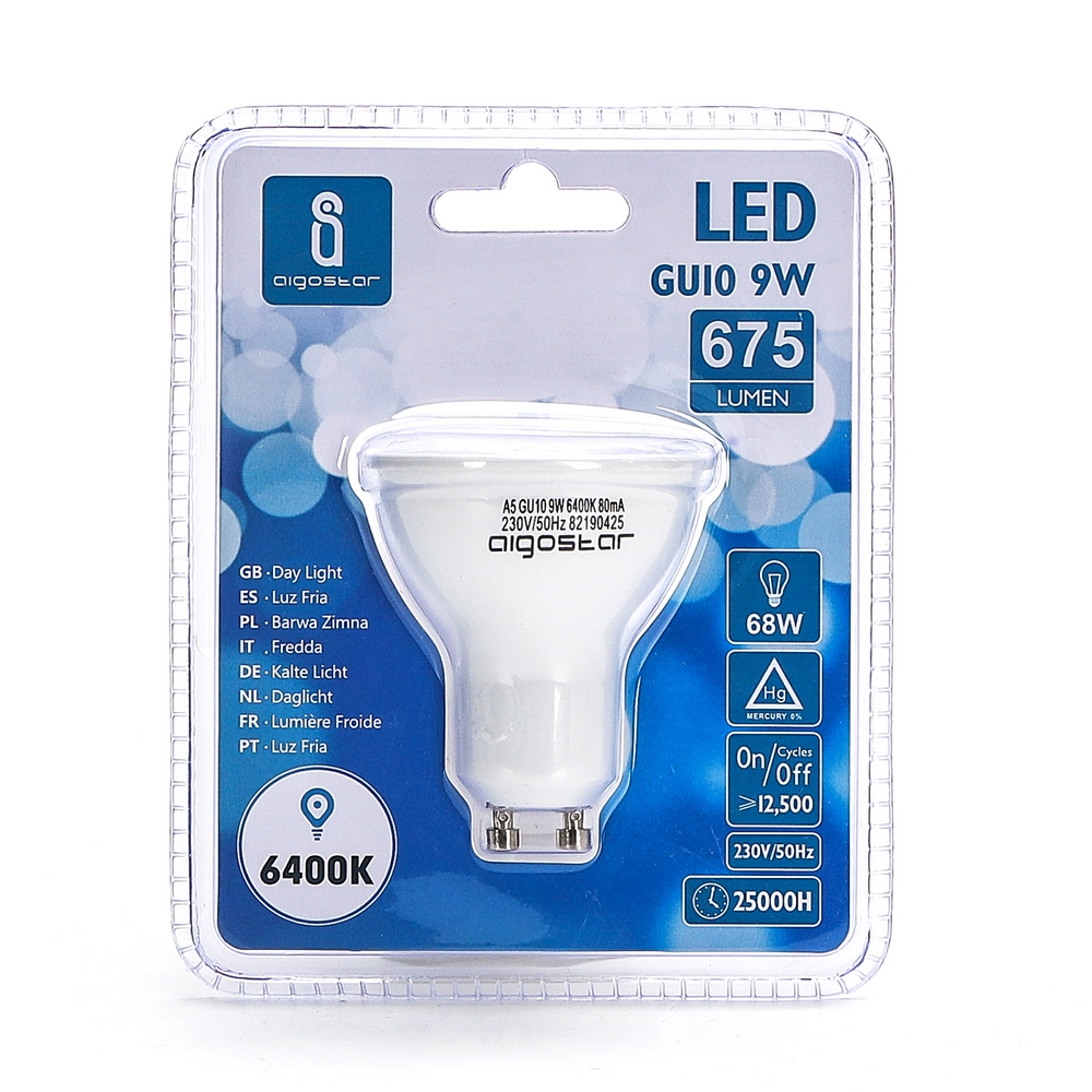 Faretto Led GU10 9W SMD Apertura 120-160 gradi Bianco freddo 6400K Aigostar - Foto 2