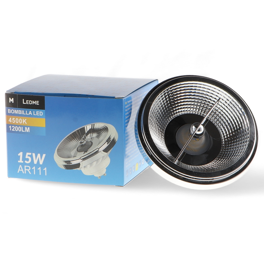 Faretto Led GU10 AR111 15W SMD Apertura 24 gradi Bianco caldo 3000K M LEDME - Foto 1
