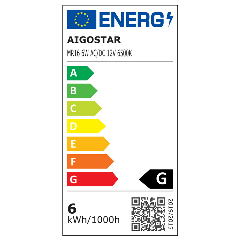 Faretto Led MR16 6W SMD Apertura 120 gradi Bianco freddo 6500K Aigostar - Foto 4