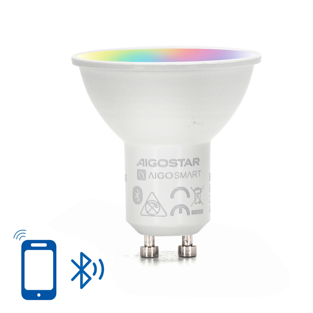 Faretto Led Smart GU10 6.5W Bluetooth Mesh RGB CCT luce regolabile e dimmerabile Aigostar - Foto 2
