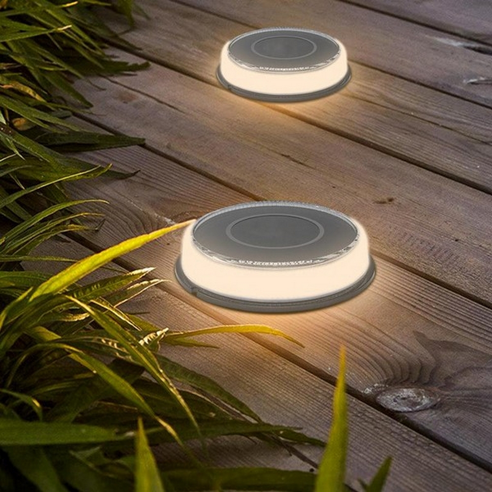 Faretto segnapassi Led 3W Nero con pannello solare IP66 Bianco caldo 3000K con sensore crepuscolare M LEDME - Foto 2