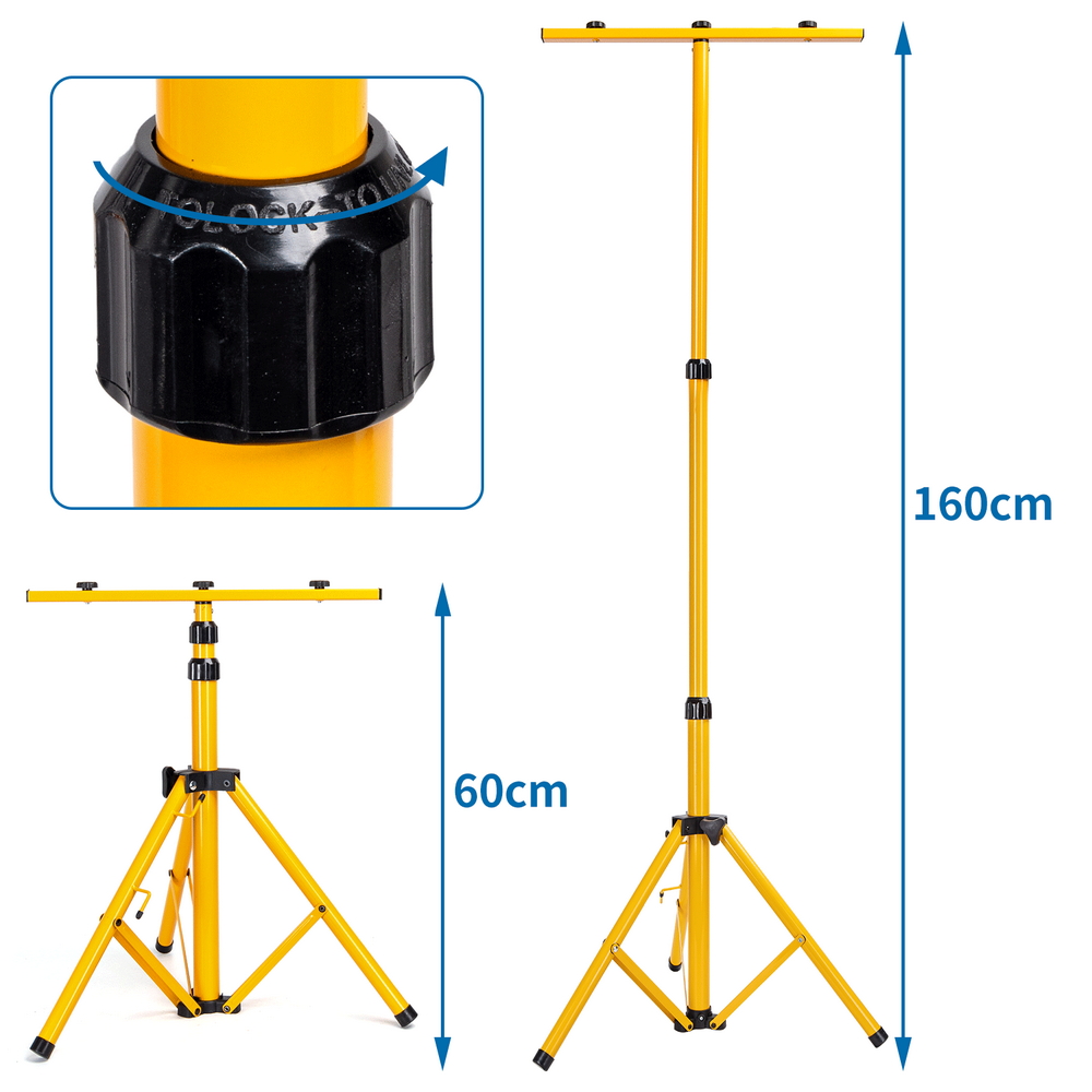 Faro Led da lavoro 2x30W Nero IP65 Bianco freddo 6500K con supporto treppiede 160cm Aigostar - Foto 2