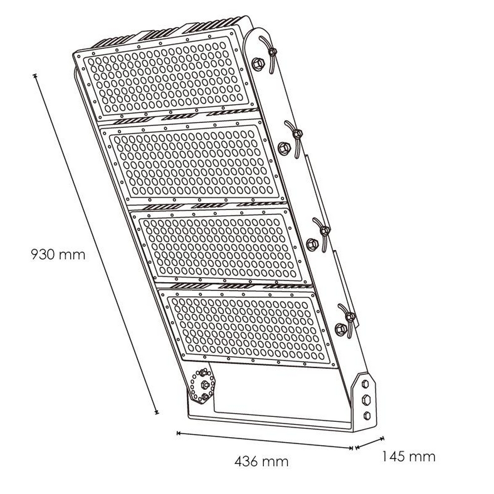 Faro proiettore Led 1000W Nero da esterno IP65 Bianco freddo 6000K M LEDME - Foto 2