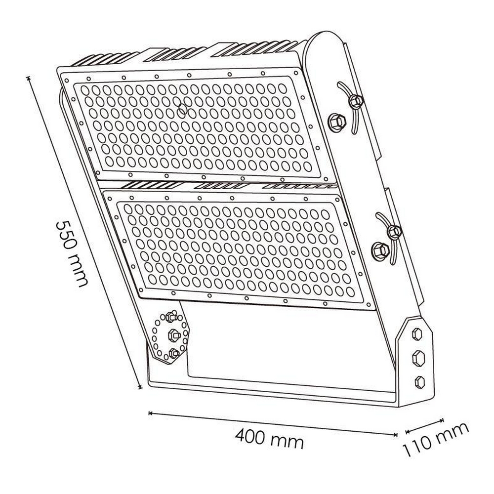 Faro proiettore Led 500W Nero da esterno IP65 Bianco freddo 6000K M LEDME - Foto 2