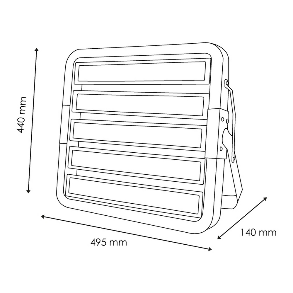 Faro proiettore Led modulare 500W Grigio da esterno IP65 Bianco neutro 4000K M LEDME - Foto 2