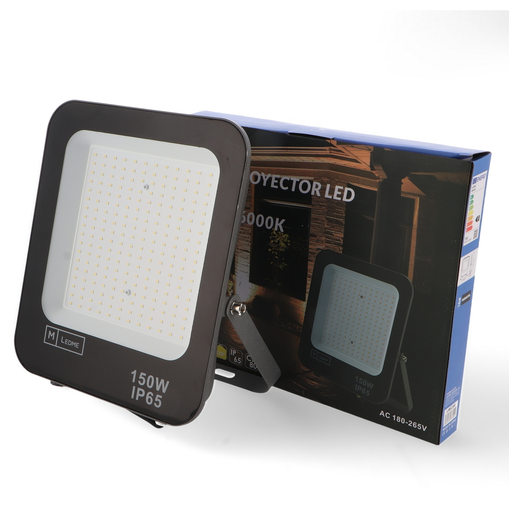Faro proiettore Led Napoli 150W Nero da esterno IP65 Bianco neutro 4000K M LEDME - Foto 2