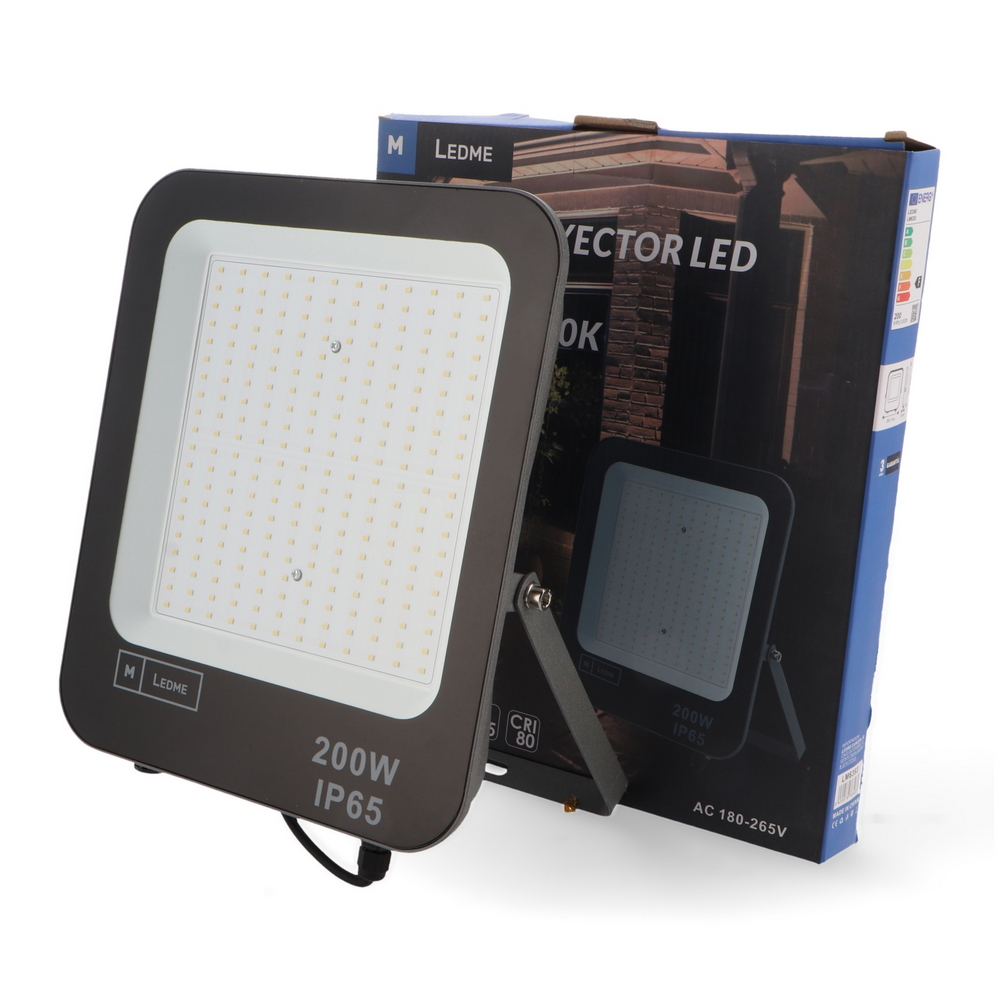 Faro proiettore Led Napoli 200W Nero da esterno IP65 Bianco neutro 4000K M LEDME - Foto 2