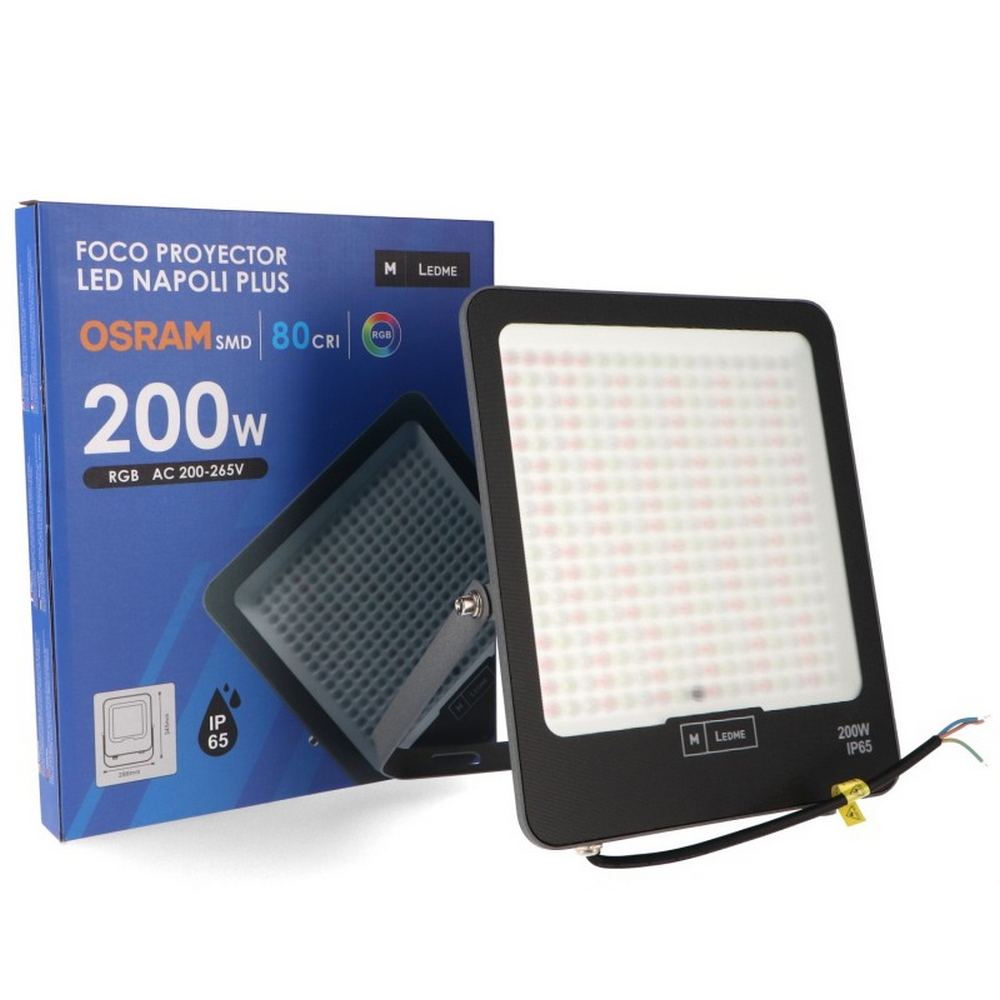 Faro proiettore Led Napoli Plus 200W Nero da esterno IP65 RGB M LEDME - Foto 3