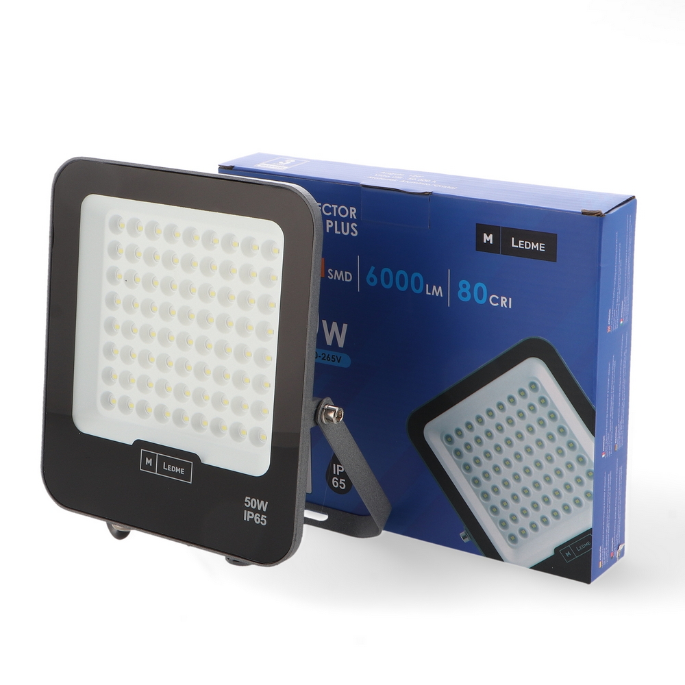 Faro proiettore Led Napoli Plus 50W Nero da esterno IP65 Bianco neutro 4000K M LEDME - Foto 2