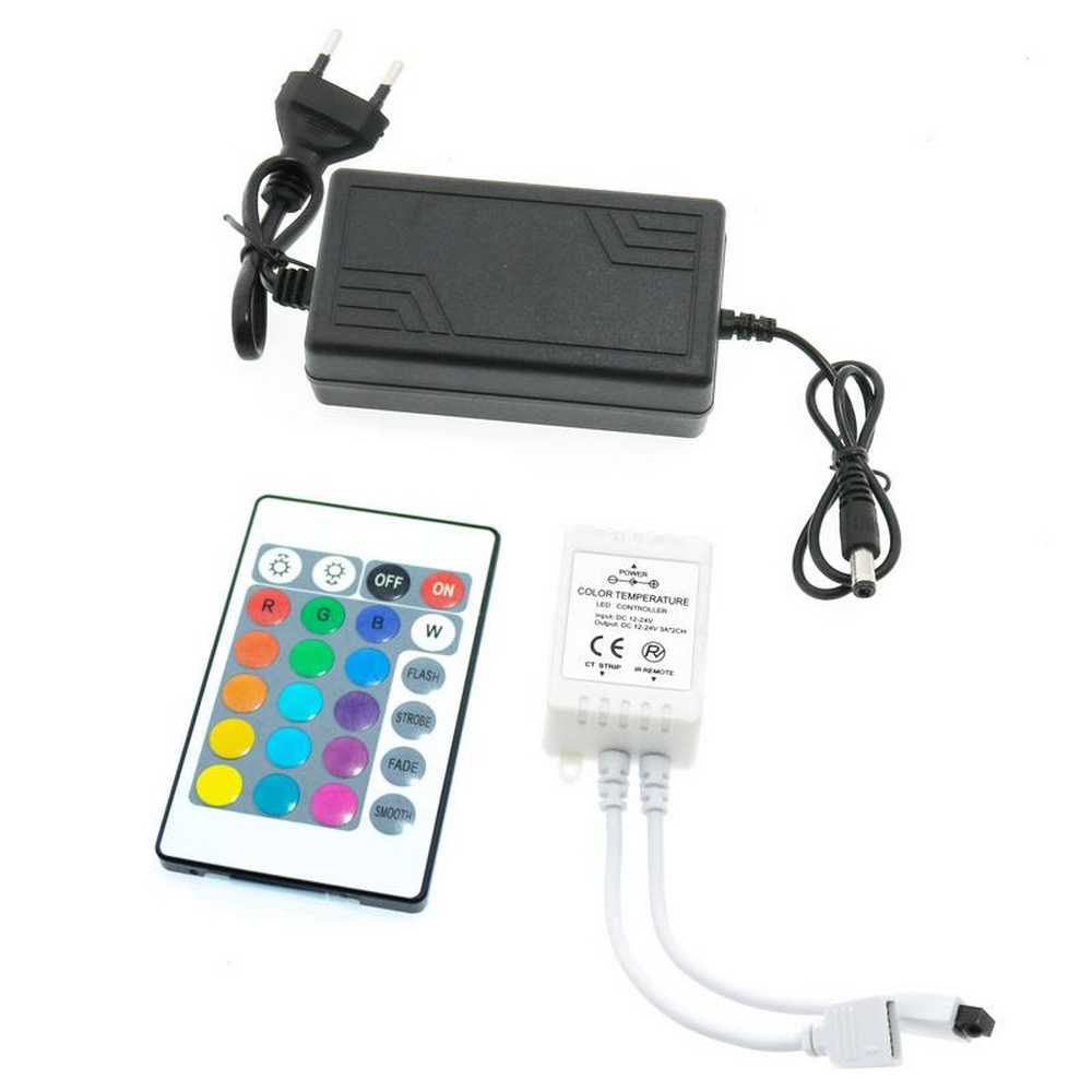 Kit Striscia Led 12V 16W SMD 5050 3 metri IP20 con telecomando RGB M LEDME - Foto 1