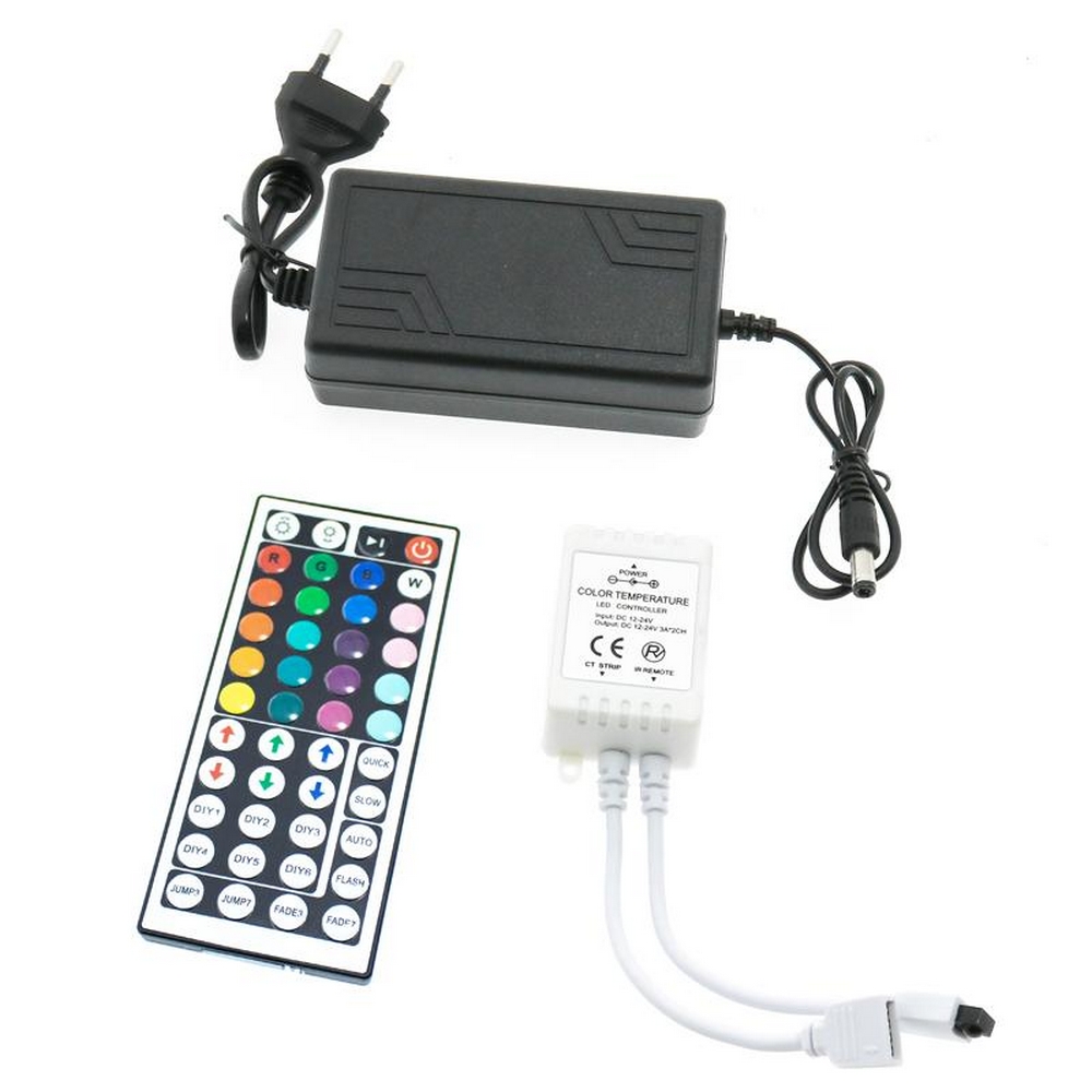 Kit Striscia Led 12V 24W SMD 5050 5 metri x IP20 con telecomando RGB M LEDME - Foto 1