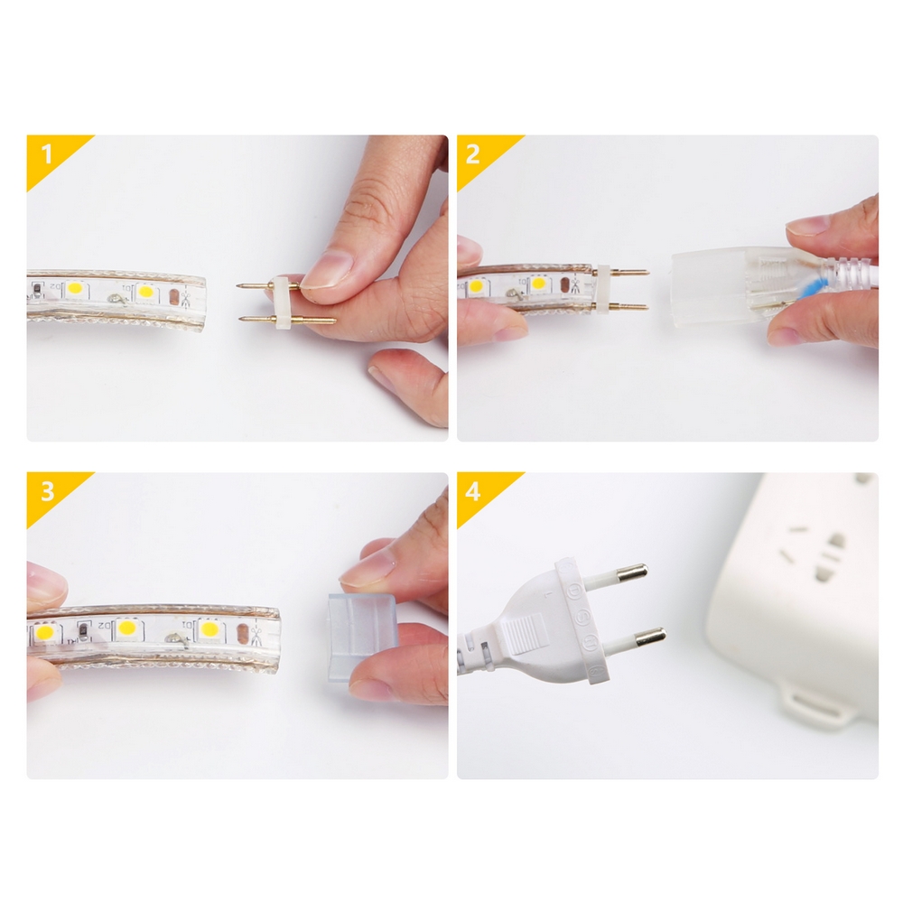 Kit Striscia Led 220V 35W SMD 5050 5 metri IP65 Bianco Caldo 3000K Aigostar - Foto 1