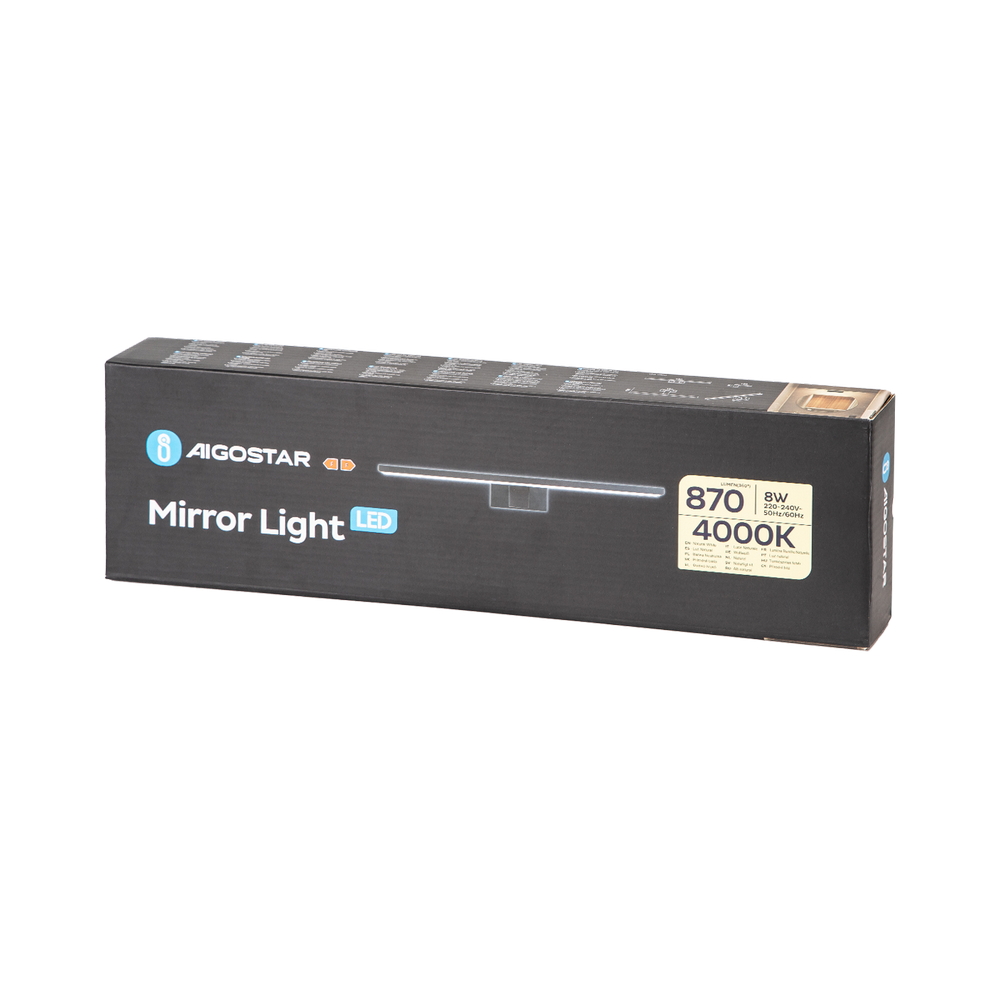 Lampada da specchio Led 8W Nero IP44 Bianco neutro 4000K Aigostar - Foto 3