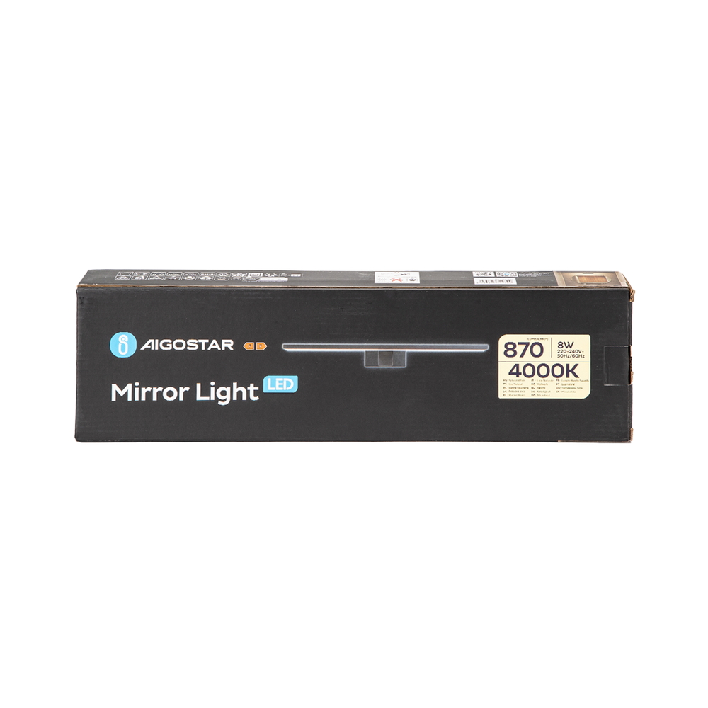 Lampada da specchio Led 8W Nero IP44 Bianco neutro 4000K Aigostar - Foto 4
