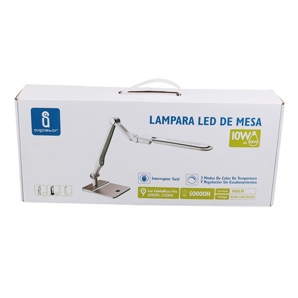 Lampada da tavolo Led Argento 10W Dimmerabile con temperatura colore regolabile Aigostar - Foto 2