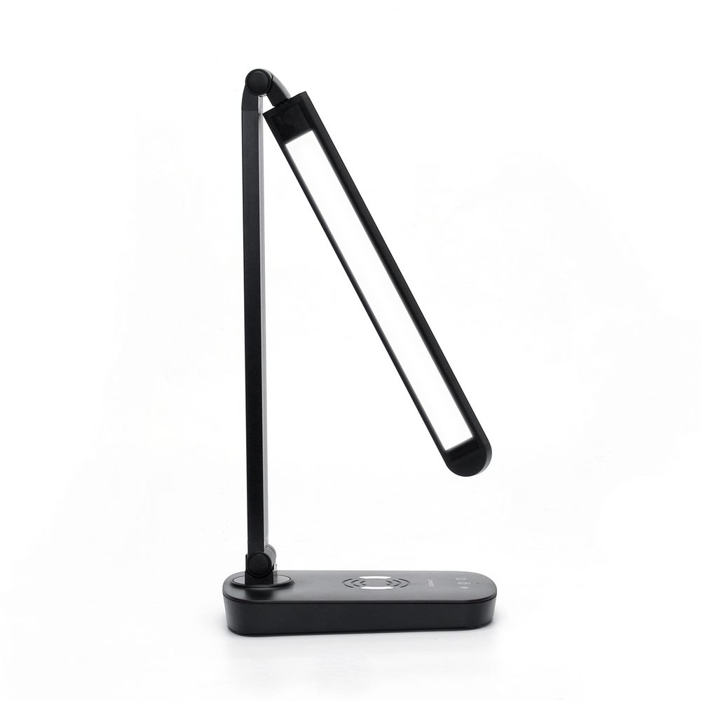 Lampada da tavolo Led Nera 5W con ricarica wireless e USB Dimmerabile con temperatura colore regolabile Aigostar - Foto 1